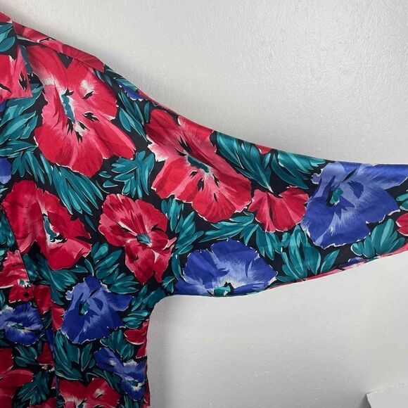 Vintage Vicky Vaughn ILGWU Union Made in USA Sz 7/ XL Floral Satin Nightgown - Picture 7 of 7